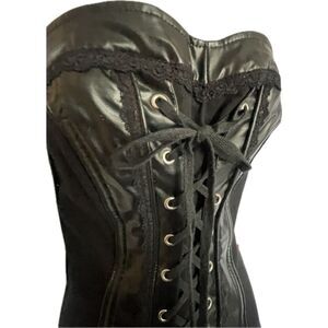 Tripp NYC Faux Leather and Lace Corset Bustier Goth Women’s size L